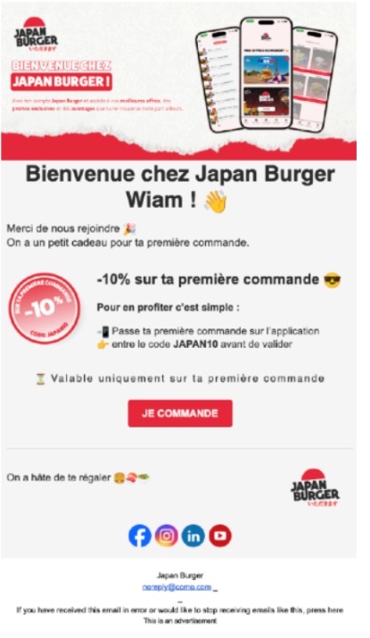 App Japan Burger - Fidélité